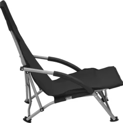 vidaXL - Campingstoel - Zwart - Stof - 2 stuks
