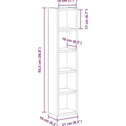 vidaXL - Cd-kast - Zwart - Bewerkt hout - 2 stuks