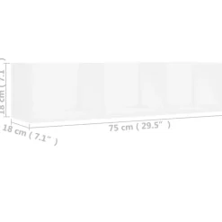 vidaXL - Cd-rek - Wit - Bewerkt hout