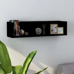 vidaXL - Cd-rek - Zwart - Bewerkt hout