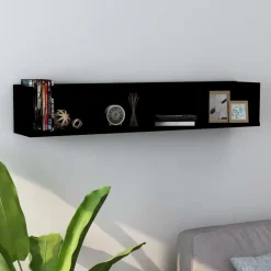 vidaXL - Cd-rek - Zwart - Bewerkt hout