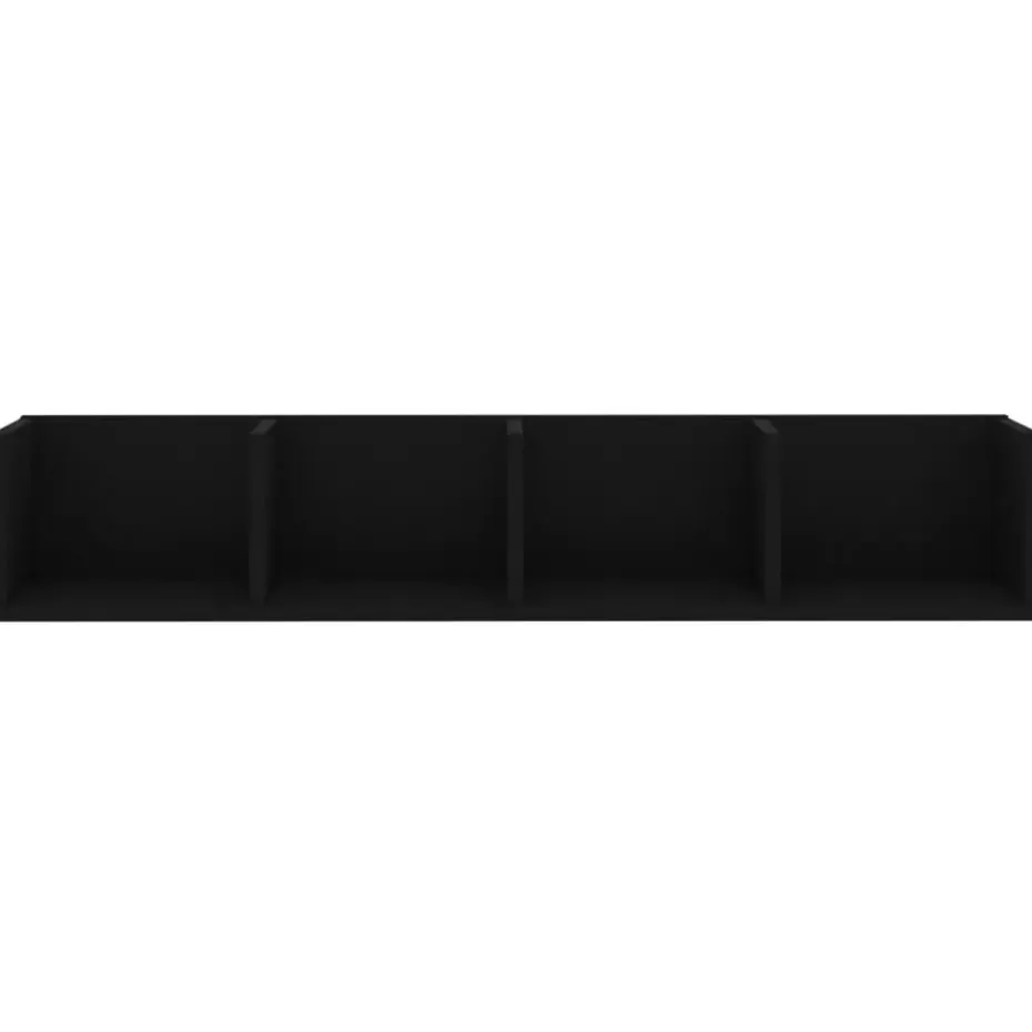 vidaXL - Cd-rek - Zwart - Bewerkt hout