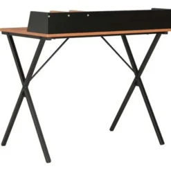 vidaXL - Computertafel - Zwart - Bewerkt hout