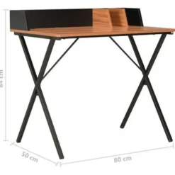 vidaXL - Computertafel - Zwart - Bewerkt hout