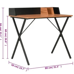 vidaXL - Computertafel - Zwart - Bewerkt hout