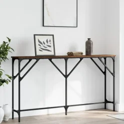 vidaXL - Consoletafel - Bruin eiken - Bewerkt hout - 140x23x75 cm
