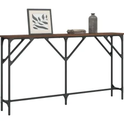 vidaXL - Consoletafel - Bruin eiken - Bewerkt hout - 140x23x75 cm
