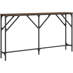 vidaXL - Consoletafel - Bruin eiken - Bewerkt hout - 140x23x75 cm