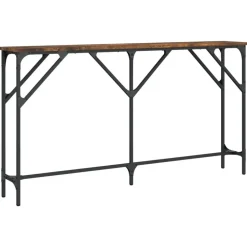 vidaXL - Consoletafel - Gerookt eiken - Bewerkt hout - 140x23x75 cm