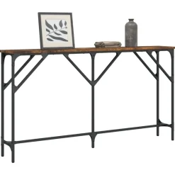 vidaXL - Consoletafel - Gerookt eiken - Bewerkt hout - 140x23x75 cm