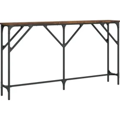 vidaXL - Consoletafel - Gerookt eiken - Bewerkt hout - 140x23x75 cm