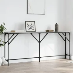 vidaXL - Consoletafel - Grijs sonoma eiken - Bewerkt hout - 180x23x75 cm