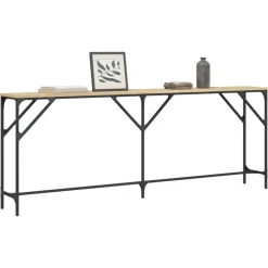 vidaXL - Consoletafel - Sonoma eiken - Bewerkt hout - 200x29x75 cm