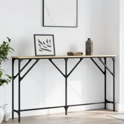 vidaXL - Consoletafel - Sonoma eiken - Bewerkt hout - 140x23x75 cm