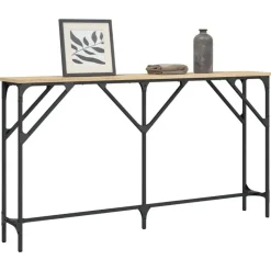 vidaXL - Consoletafel - Sonoma eiken - Bewerkt hout - 140x23x75 cm