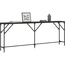 vidaXL - Consoletafel - Zwart - Bewerkt hout - 200x29x75 cm