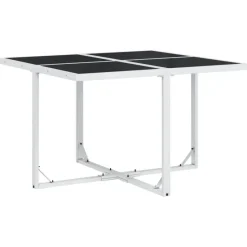 vidaXL - 5-delige inklapbaar Tuinset met kussens -Wit textileen - 110x107 cm