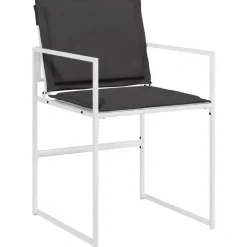 vidaXL - 5-delige inklapbaar Tuinset met kussens -Wit textileen - 110x107 cm