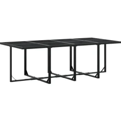 vidaXL - 9-delige inklapbaar Tuinset gris kussens -Zwart textileen - 220x107 cm