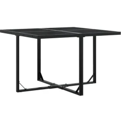 vidaXL - 5-delige inklapbaar Tuinset gris kussens -Zwart textileen - 110x107 cm