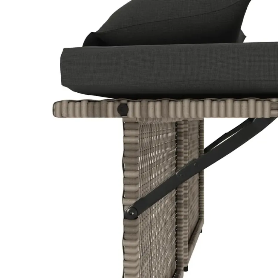 vidaXL - 2-delige Loungebanken Verstelbare met kussens - Grijs - 113x61x87 cm