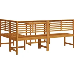 vidaXL - 3-delige tuin bistroset 5 persoonen - Massief acaciahout