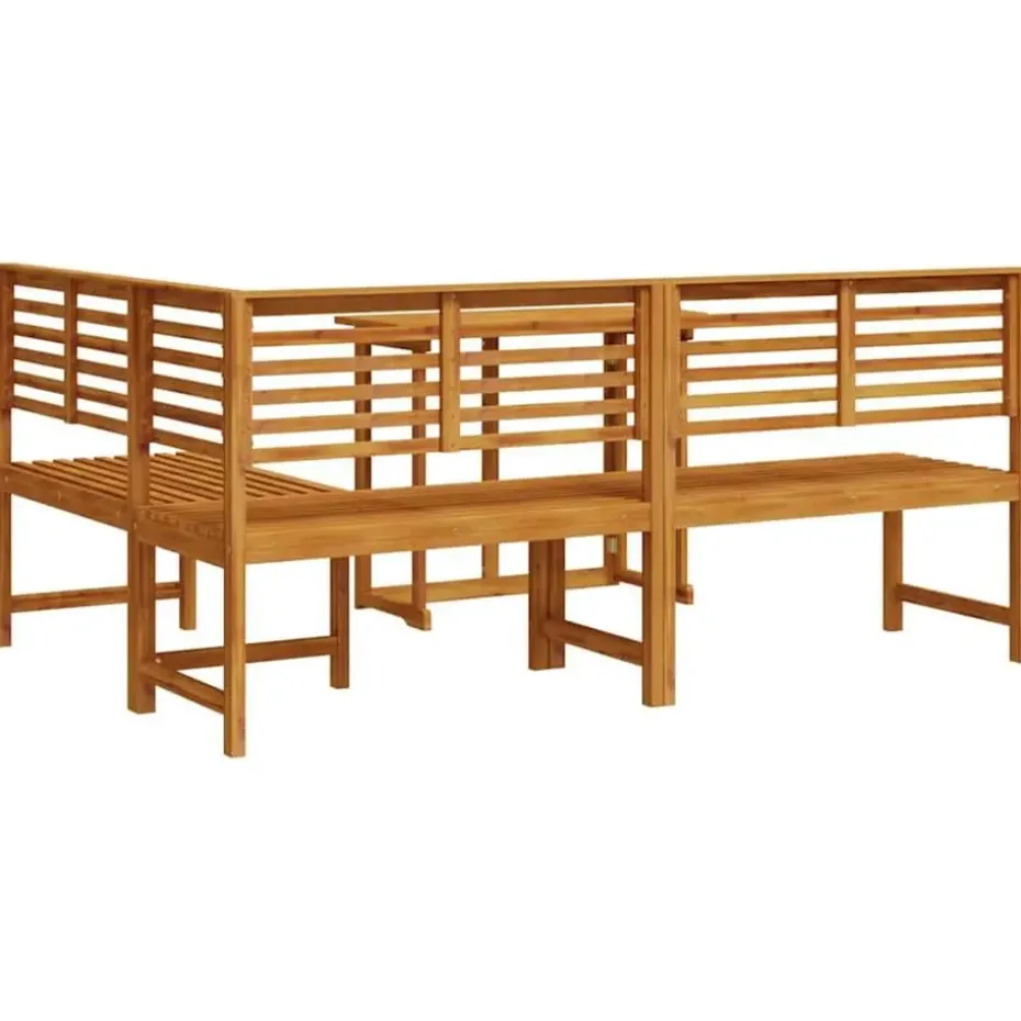 vidaXL - 3-delige tuin bistroset 5 persoonen - Massief acaciahout