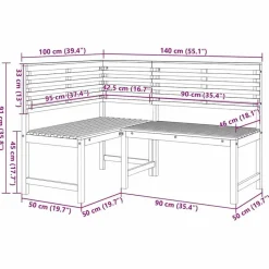 vidaXL - 3-delige tuin bistroset 5 persoonen - Massief acaciahout