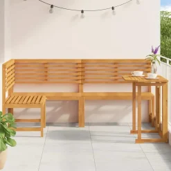 vidaXL - 3-delige tuin bistroset 5 persoonen - Massief acaciahout