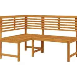 vidaXL - 3-delige tuin bistroset 5 persoonen - Massief acaciahout