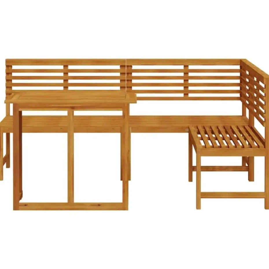 vidaXL - 3-delige tuin bistroset 5 persoonen - Massief acaciahout