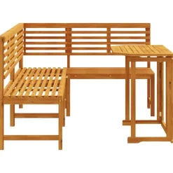 vidaXL - 3-delige tuin bistroset 5 persoonen - Massief acaciahout