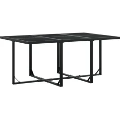 vidaXL - 7-delige Tuinset - Inklapbaar - Zwart - PE rattan - 165x107 cm