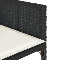 vidaXL - 9-delige Tuinset 4 krukken wit kussens - Zwart - PE rattan - 110x106 cm