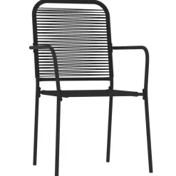 vidaXL - 5-delige Tuinset - Zwart katoenen touw en staal - 140x70 cm