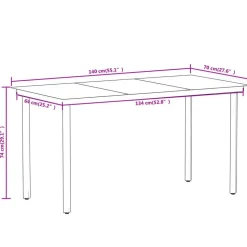 vidaXL - 5-delige Tuinset - Zwart katoenen touw en staal - 140x70 cm