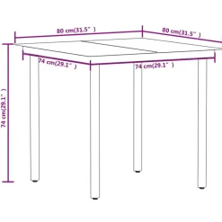 vidaXL - 5-delige Tuinset - Zwart katoenen touw en staal - 80x80 cm