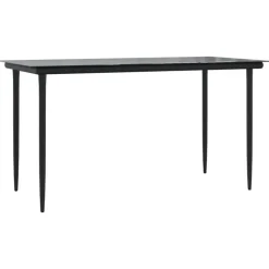 vidaXL - 7-delige Tuinset - Zwart - Textileen en staal - 140x70 cm