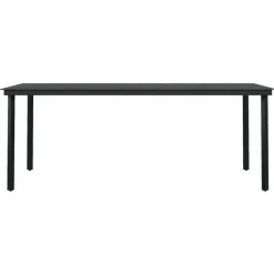 vidaXL - 7-delige Tuinset - Zwart katoenen touw en staal - 200x100 cm