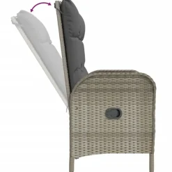 vidaXL - 4-delige Tuinset bank en fauteuils - Grijs - Poly rattan - 160x80 cm