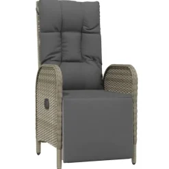 vidaXL - 4-delige Tuinset bank en fauteuils - Grijs - Poly rattan - 160x80 cm