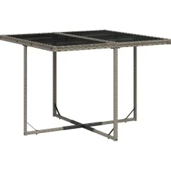 vidaXL - 5-delige Tuinset donkergrijs kussens - PE rattan en staal - 110x106 cm