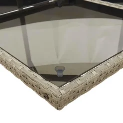 vidaXL - 5-delige Tuinset donkergrijs kussens - PE rattan en staal - 110x106 cm