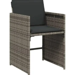 vidaXL - 5-delige Tuinset donkergrijs kussens - Grijs poly rattan - 110x106 cm
