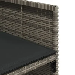 vidaXL - 5-delige Tuinset donkergrijs kussens - Grijs poly rattan - 110x106 cm