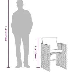 vidaXL - 5-delige Tuinset donkergrijs kussens - Grijs poly rattan - 110x106 cm