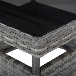 vidaXL - 5-delige Tuinset grijs - Poly rattan en glas - 80x80 cm