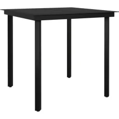 vidaXL - 5-delige Tuinset met kussens - Zwart PVC-rattan en staal - 80x80 cm