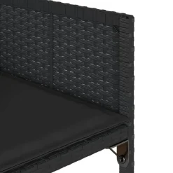 vidaXL - 5-delige Tuinset met kussens - Zwart - PE rattan en glas - 110x106 cm