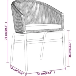 vidaXL - 5-delige Tuinset met kussens - Zwart PVC-rattan en staal - 140x70 cm